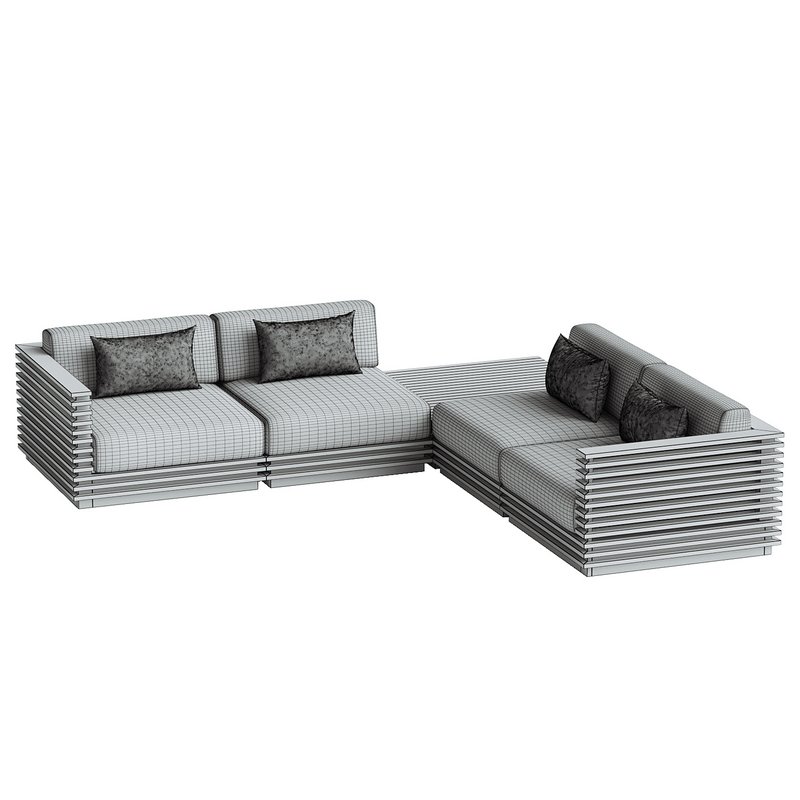 Batten 5-Piece Teak Sofa with table - Image 4