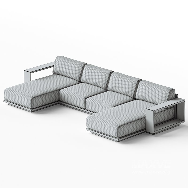 Mallorca Wood Double-Chaise Sofa - Image 4