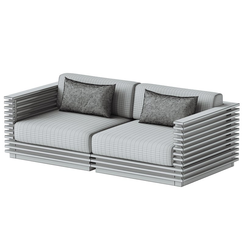 Batten Teak Outdoor Loveseat - Image 4