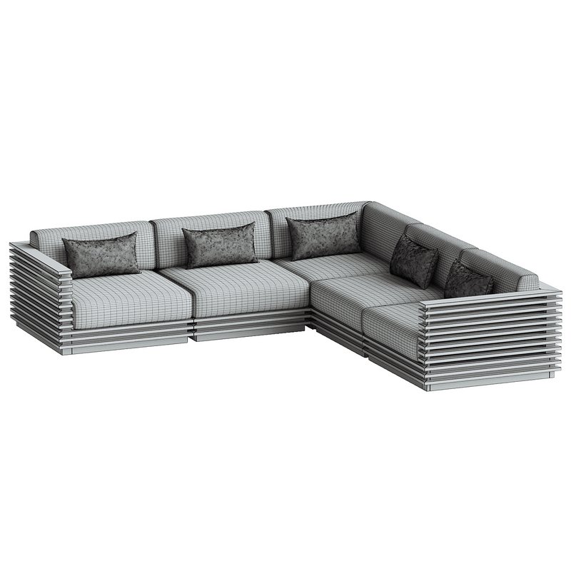 Batten 5-Piece L-Shaped Teak Sofa - Image 3