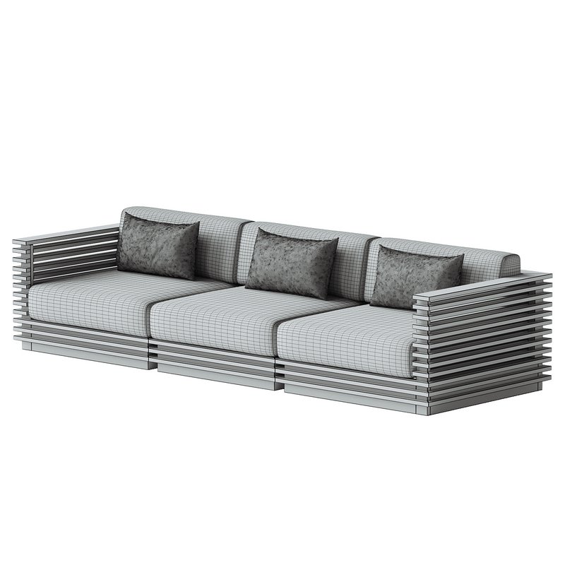 Batten Teak Outdoor Sofa - Image 4