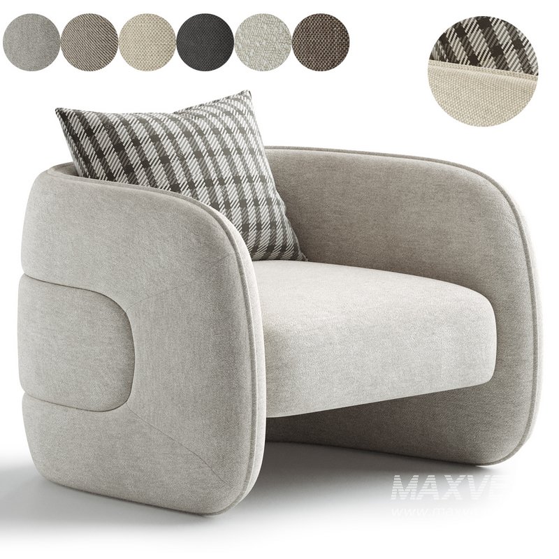 Kendra Curved Accent Chair - Image 5