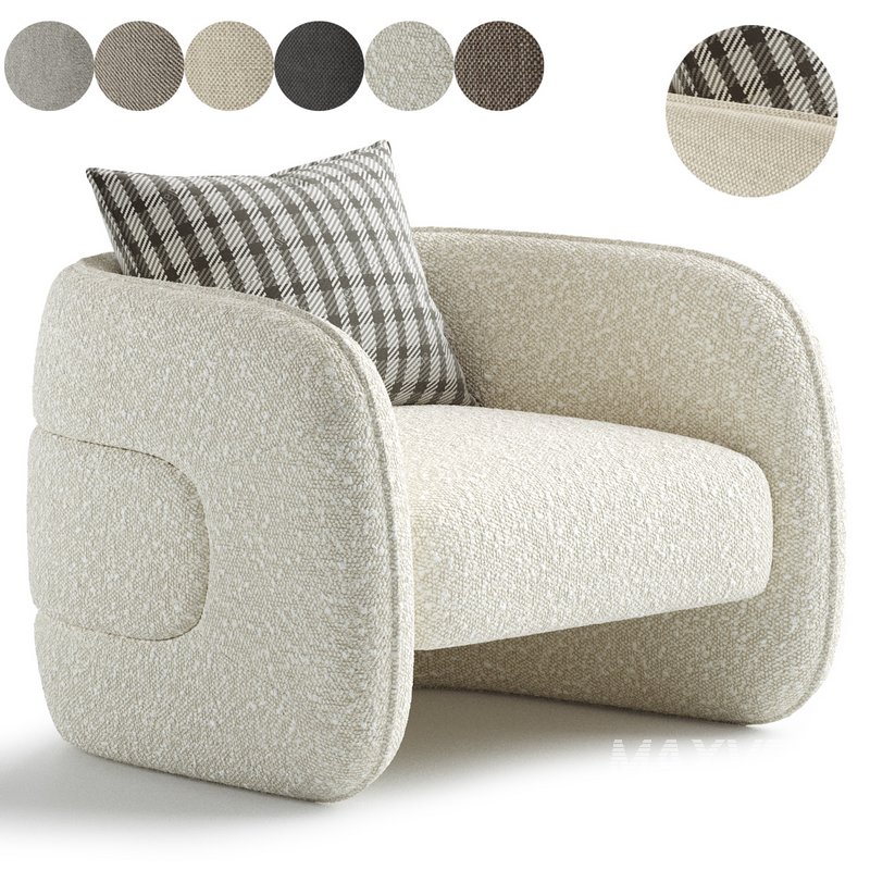 Kendra Curved Accent Chair - Image 6