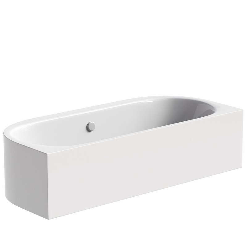 Acrylic bathtub Cezares Metauro wall W37 180×80 cm oval with frame - Image 3