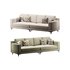 3-seater Modish Cream Solid Color Sofa - Thumbnail 5