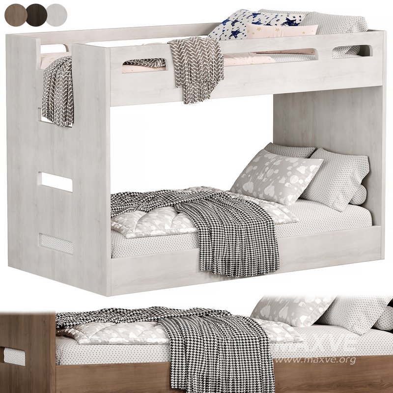 Abridged White Glaze Low Twin Kids Bunk Bed by crateandbarrel - Image 1