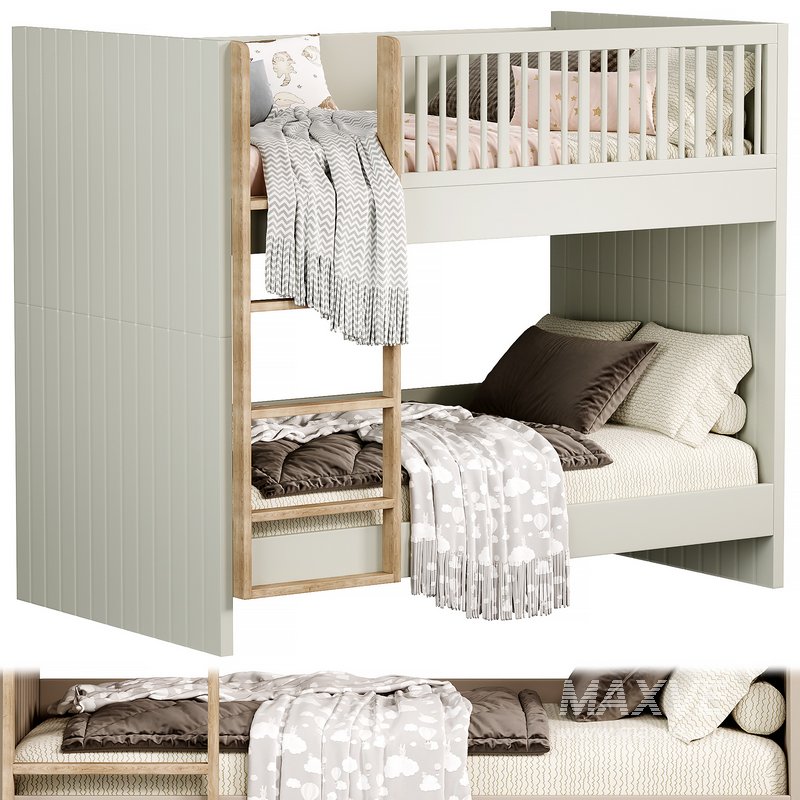 Finn Sage Green Wood Kids Bed by crateandbarrel - Image 1