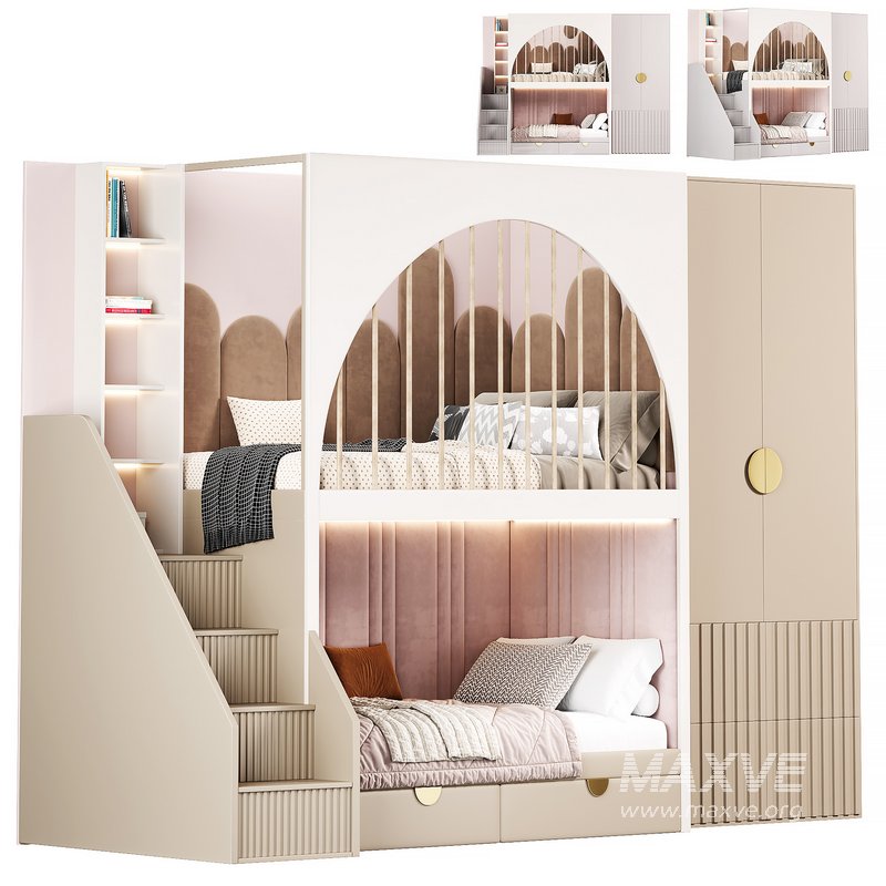 Girls room Childrens locker Bed - Image 1