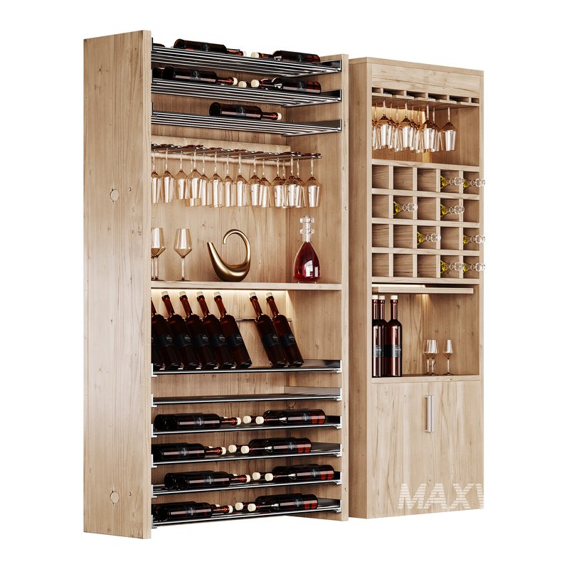 Modern Wine cabinet with dishes and glasses 02 - Image 9