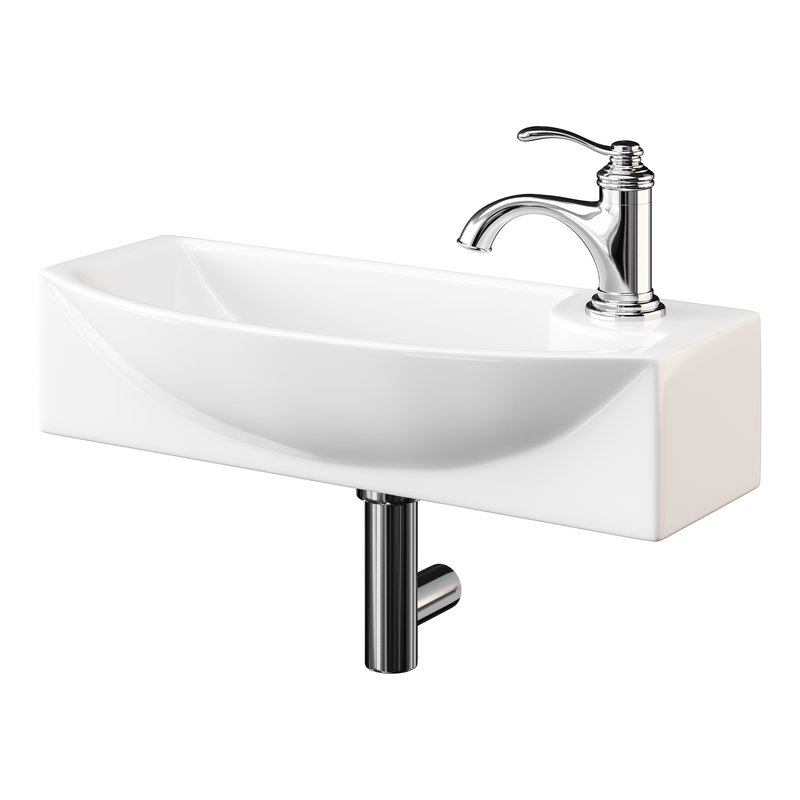 Small Wall Mount Bathroom Vessel Sink - Image 9