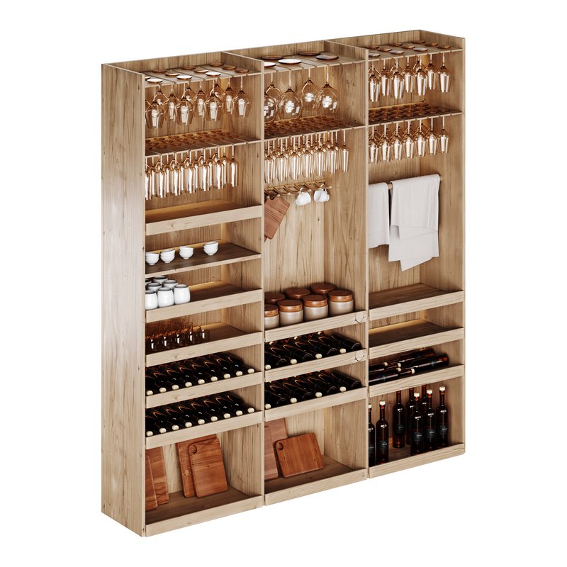 Modern Wine cabinet with dishes and glasses 01 - Image 9