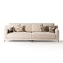 3-seater Modish Cream Solid Color Sofa - Thumbnail 11