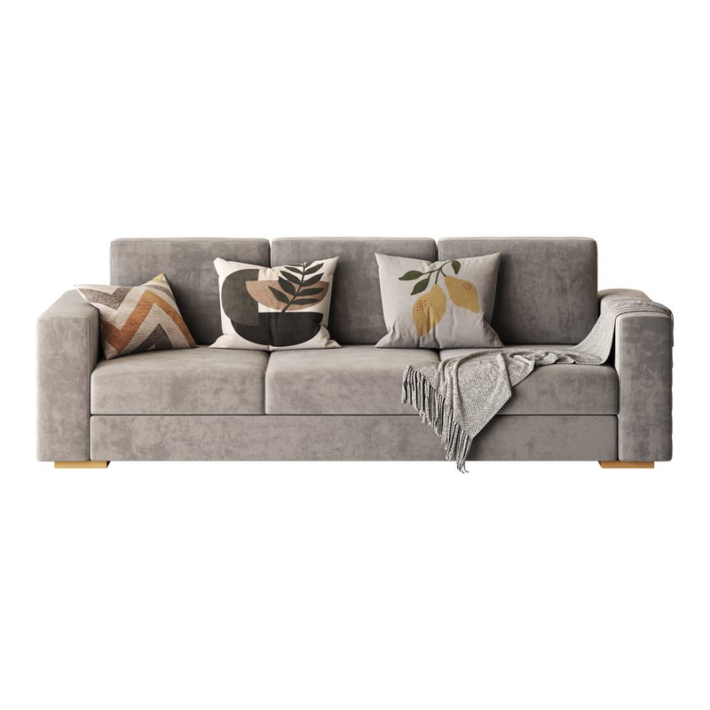 Furniture Port 3 Seater Off White Wooden Sofa - Image 11