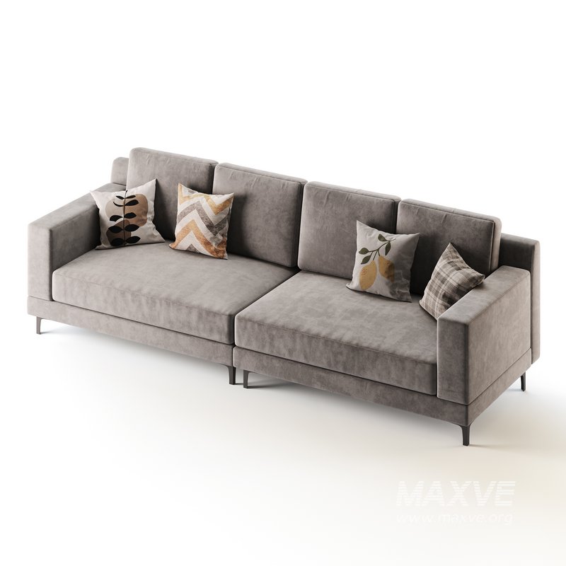 3-seater Modish Cream Solid Color Sofa - Image 12