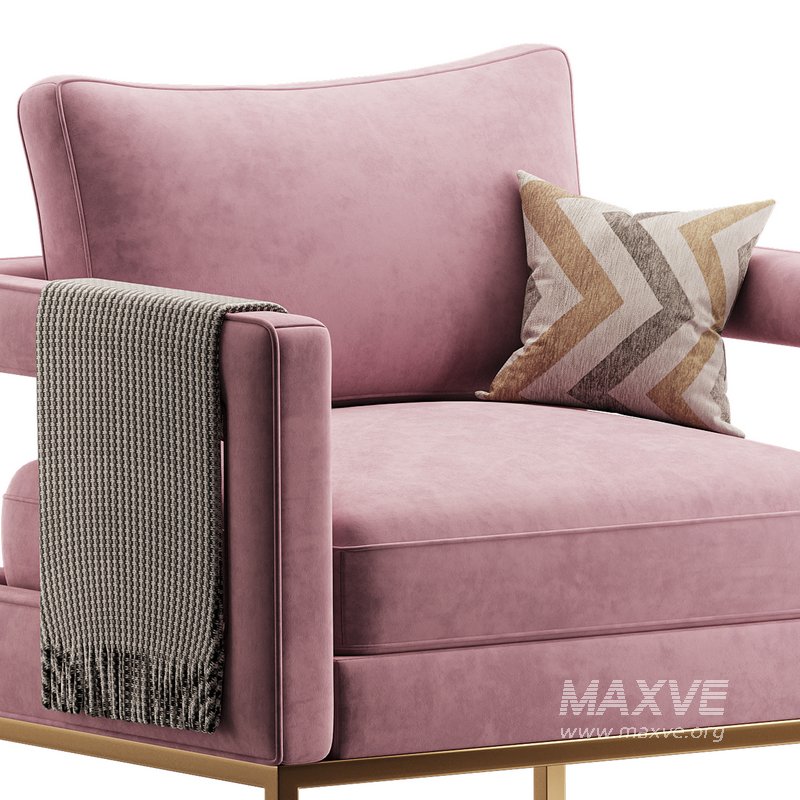 Avery Pink Velvet Chair With - Image 10
