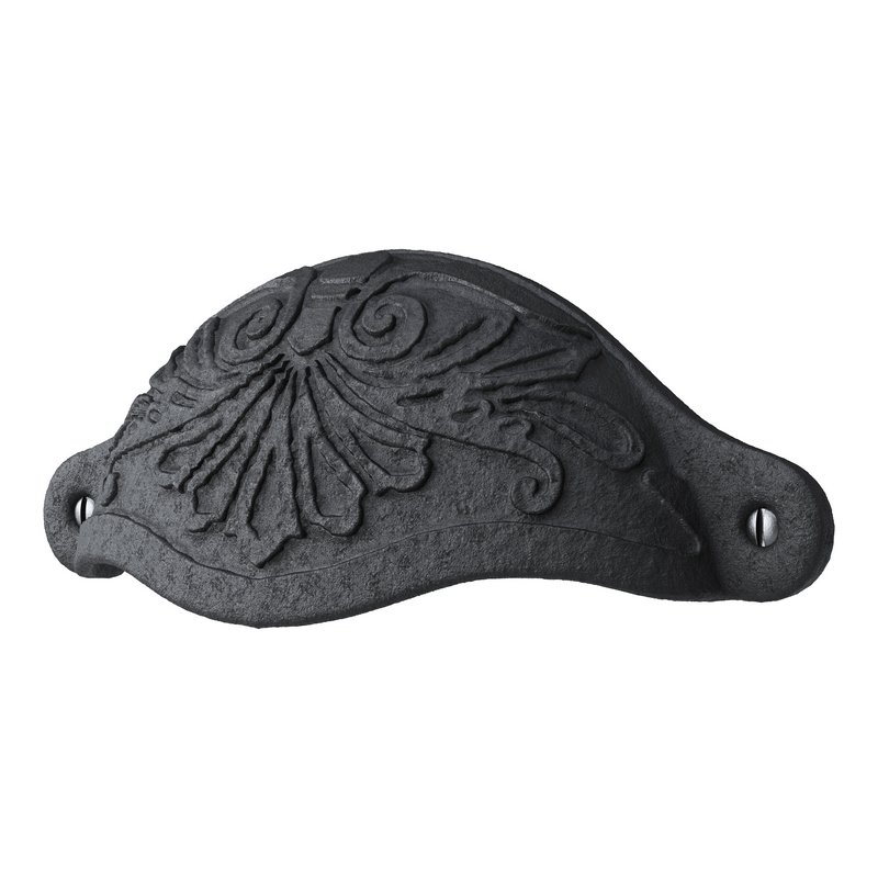 Cabinet or Drawer Bin Pull Black Iron Cup - Image 11