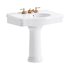 White Porcelain Bathroom Pedestal Sink - Thumbnail 1