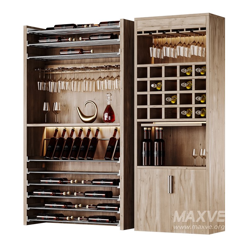 Modern Wine cabinet with dishes and glasses 02 - Image 12