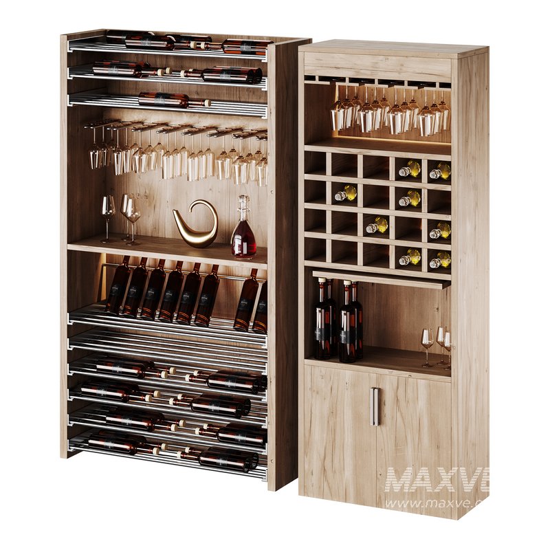Modern Wine cabinet with dishes and glasses 02 - Image 13