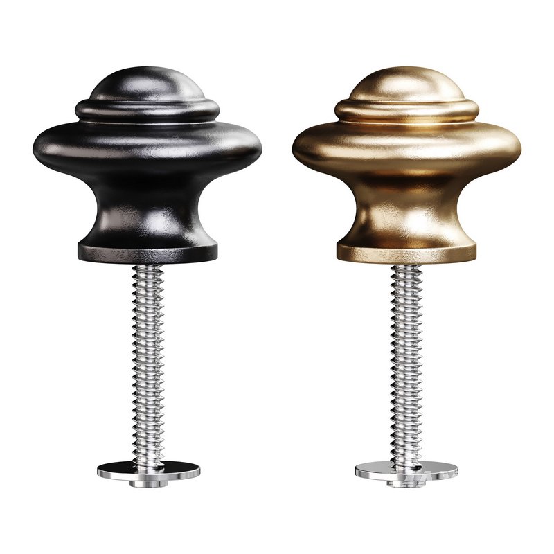 Wrought Iron Cabinet Knob Black Round - Image 1