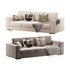 Furniture Port 3 Seater Off White Wooden Sofa - Thumbnail 1