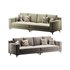 3-seater Modish Cream Solid Color Sofa - Thumbnail 4