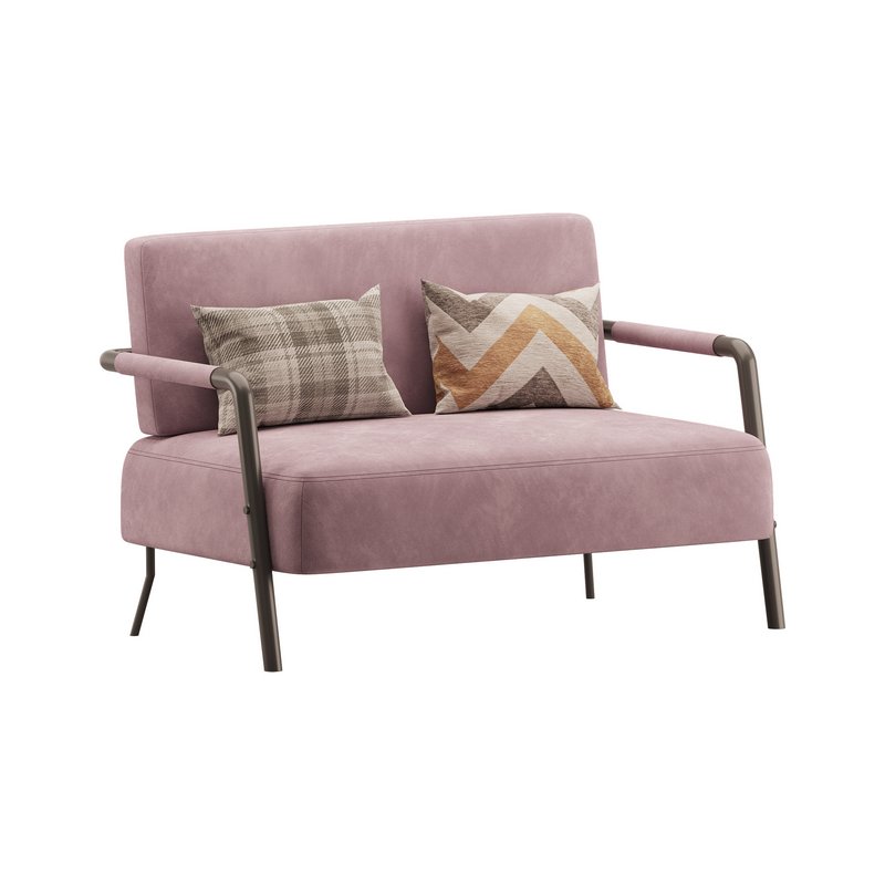 Casual Solid Color Living Room Loveseat in Grey - Image 4