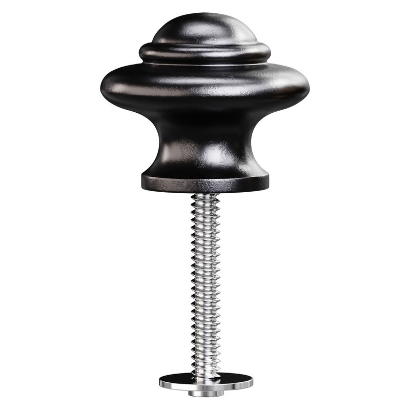 Wrought Iron Cabinet Knob Black Round - Image 2