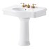 White Porcelain Bathroom Pedestal Sink - Thumbnail 2