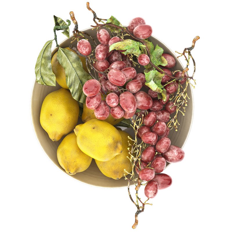 bowl of yellow lemons and grapes - Image 4