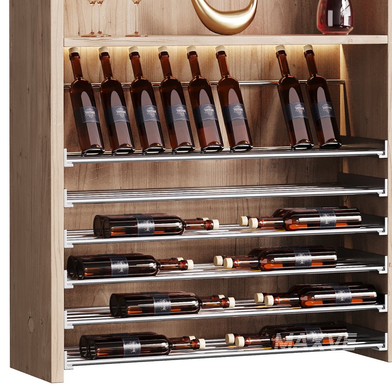 Modern Wine cabinet with dishes and glasses 02 - Image 2