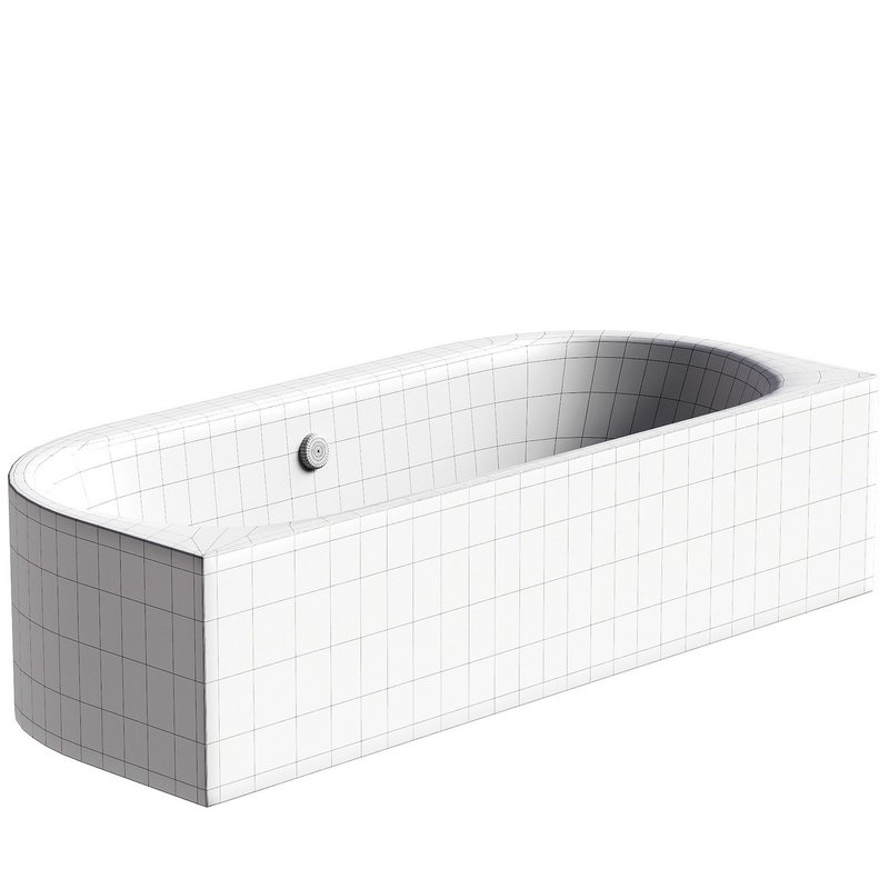 Acrylic bathtub Cezares Metauro wall W37 180×80 cm oval with frame - Image 4