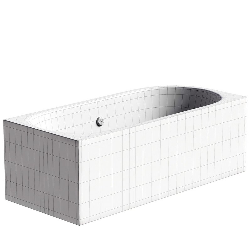 Acrylic bathtub Cezares Metauro Corner L 180×80 cm with frame asymmetrical - Image 4