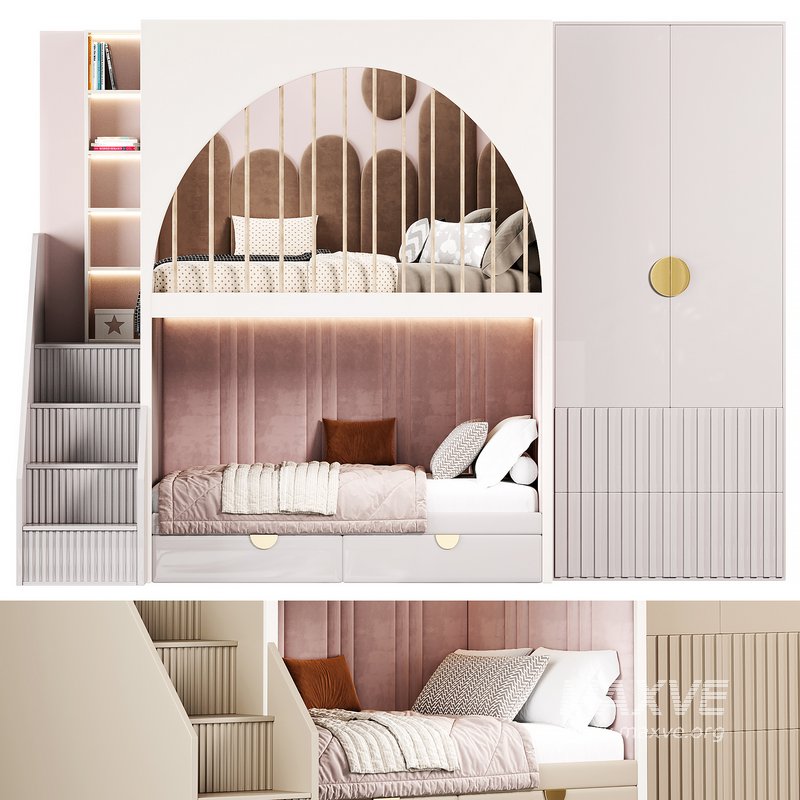 Girls room Childrens locker Bed - Image 3