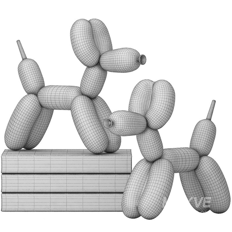 balloon dog statue decoration set - Image 1