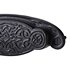 Black Floral Cabinet Drawer Cup Bin Pull Wrought Iron - Thumbnail 4