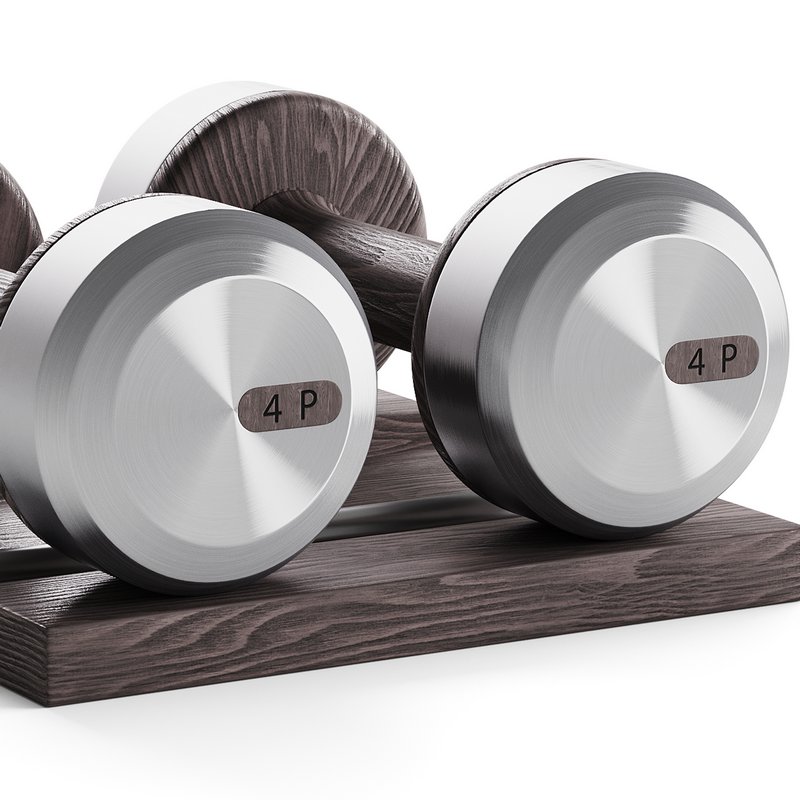 COLMIA Dumbbells Pair With Wooden Stand - Image 3