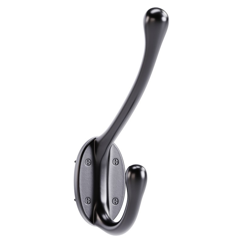 Wrought Iron Double Hook Black for Coats Towels Robes - Image 6