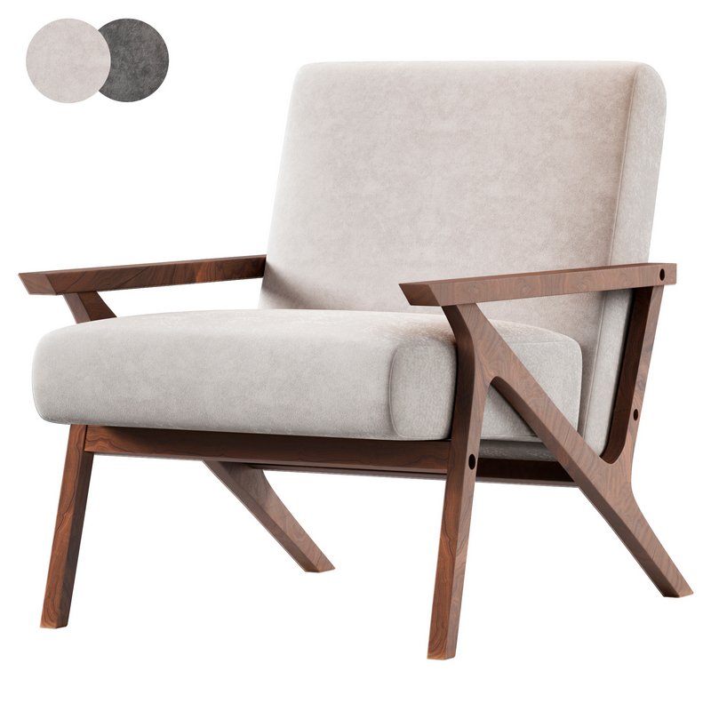 Modrest Candea Mid Century Walnut armchair - Image 1