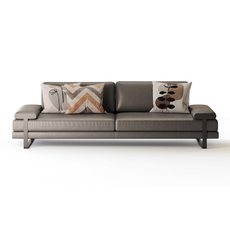 Full Grain Cow Leather Upholstered Sofa - Image 8