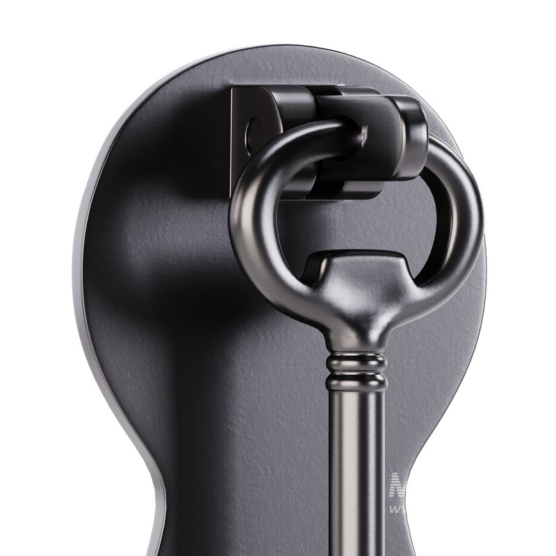 Door Knocker Black Cast Iron Key - Image 3