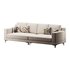 3-seater Modish Cream Solid Color Sofa - Thumbnail 3