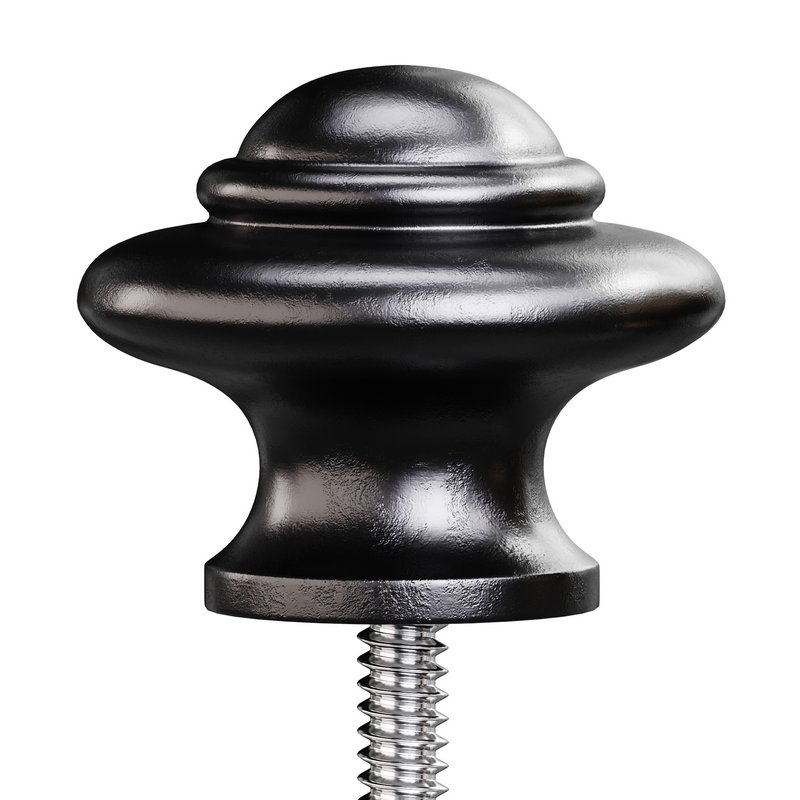 Wrought Iron Cabinet Knob Black Round - Image 4