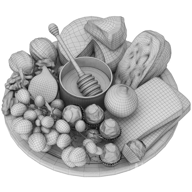 plate of honey and cheese with grapes walnuts and figs - Image 4