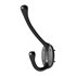 Wrought Iron Double Hook Black for Coats Towels Robes - Thumbnail 4