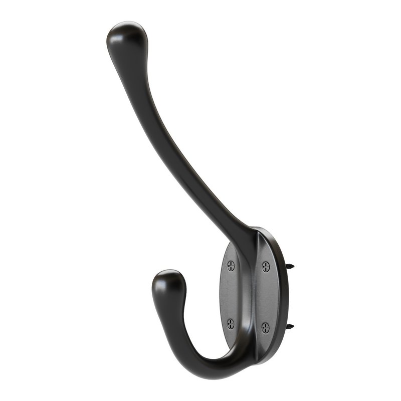 Wrought Iron Double Hook Black for Coats Towels Robes - Image 4