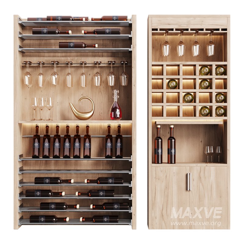 Modern Wine cabinet with dishes and glasses 02 - Image 7