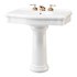 White Porcelain Bathroom Pedestal Sink - Thumbnail 6