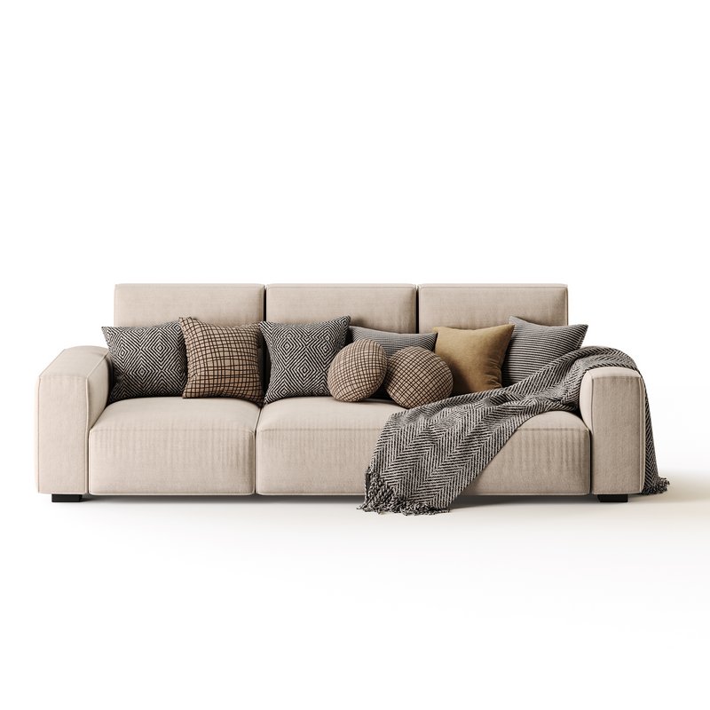 Beige Standard Sofa - Image 1