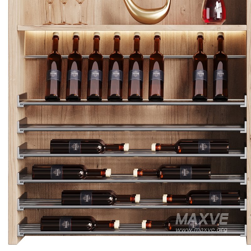 Modern Wine cabinet with dishes and glasses 02 - Image 6